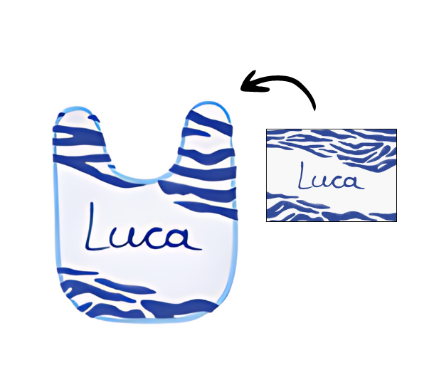 Slabbetje met thema van geboortekaartje