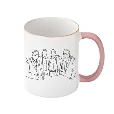 Mok met lijntekening