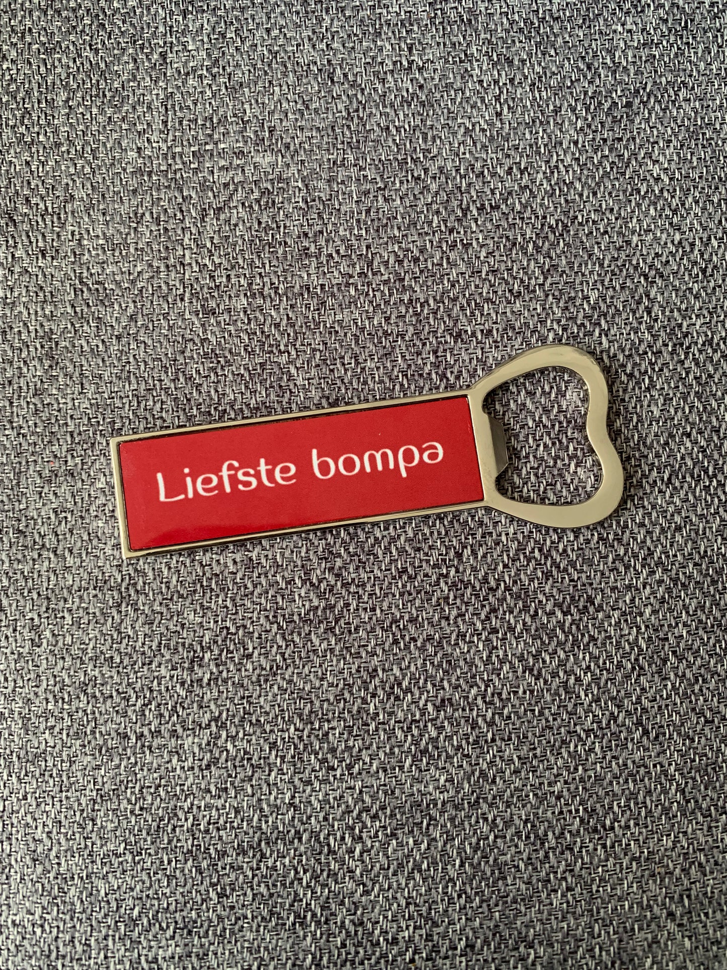 Magnetische flesopener met tekst