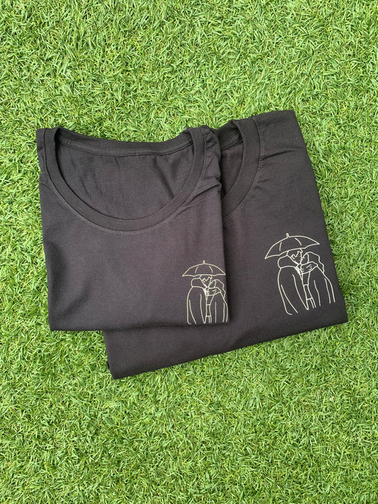 T-shirt vrouwen met lijntekening