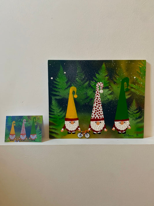 Kerstkaart kerstmutsen