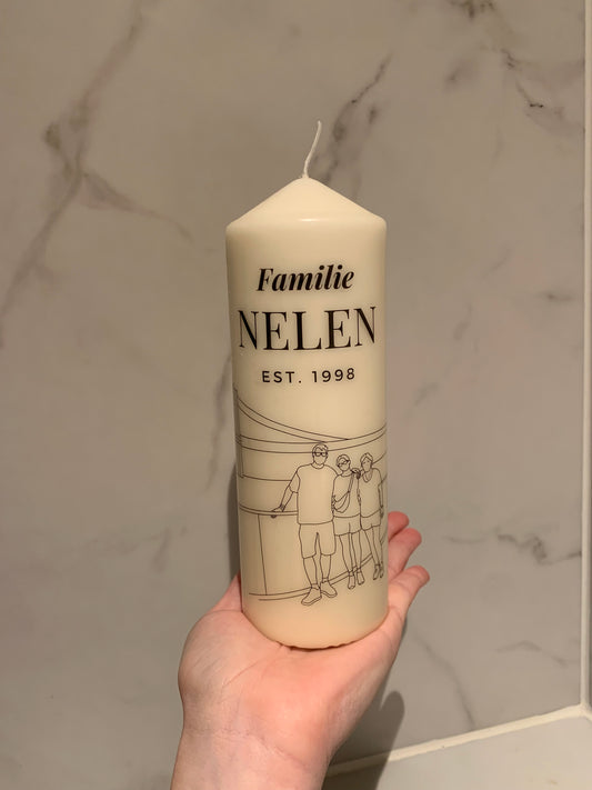 Kaars met lijntekening