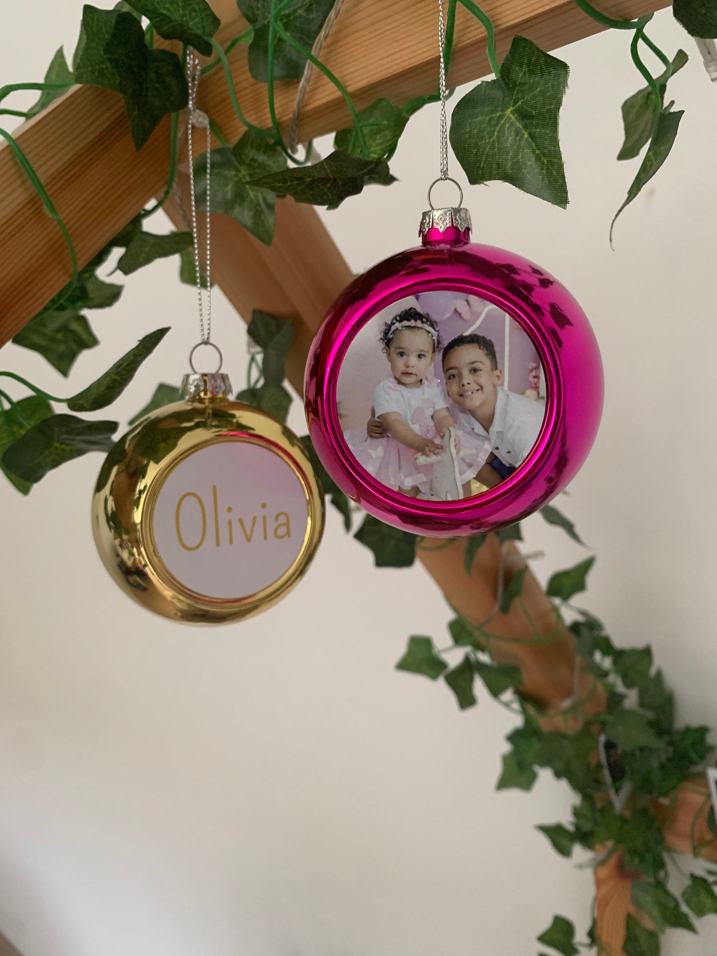 Kerstbal met foto of tekst